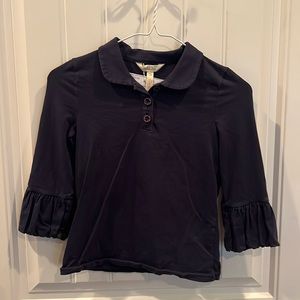 MJ collared puffer tee- peacoat